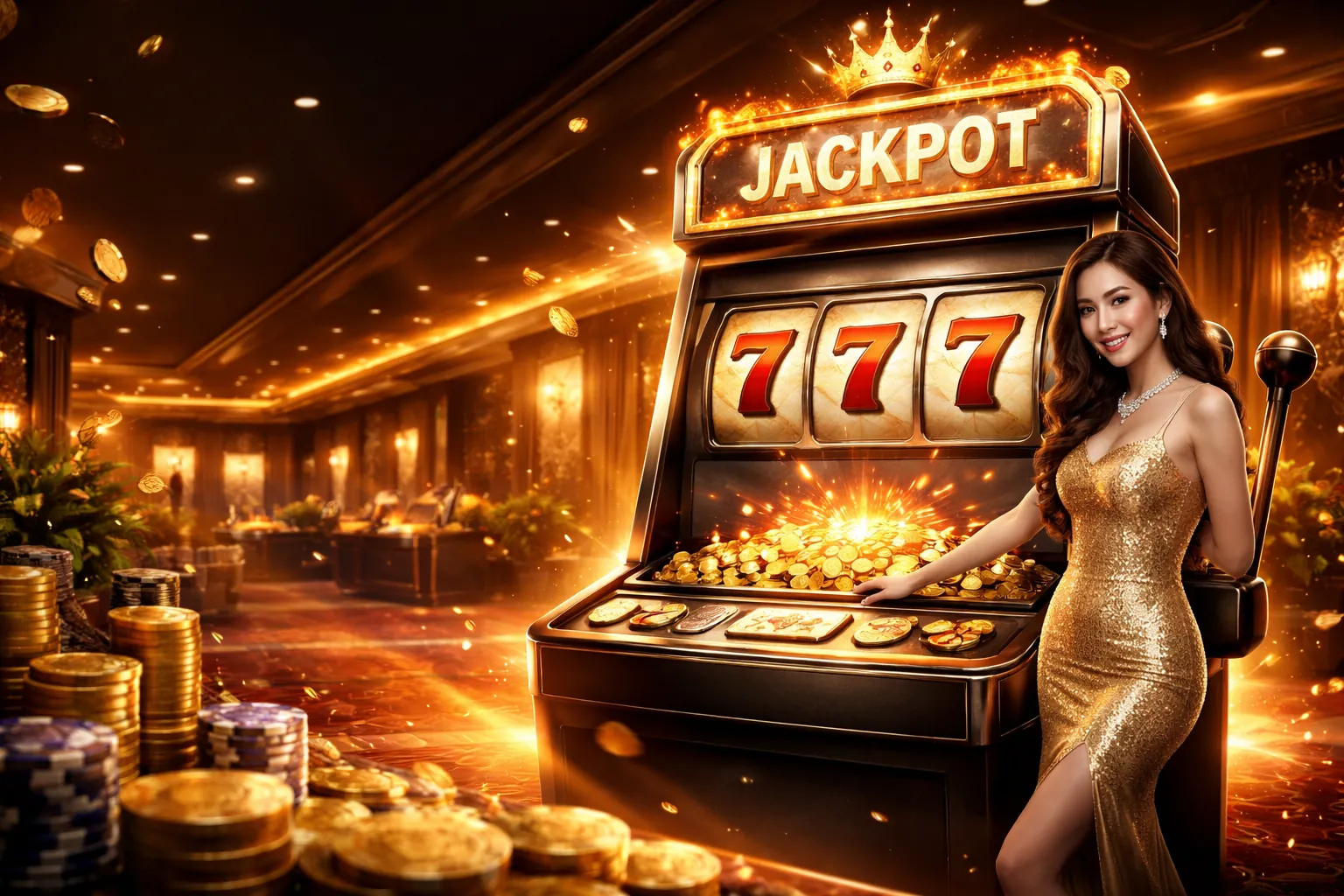 Hình nền Slot Club 888 với Jackpot lớn và người chơi vui vẻ
